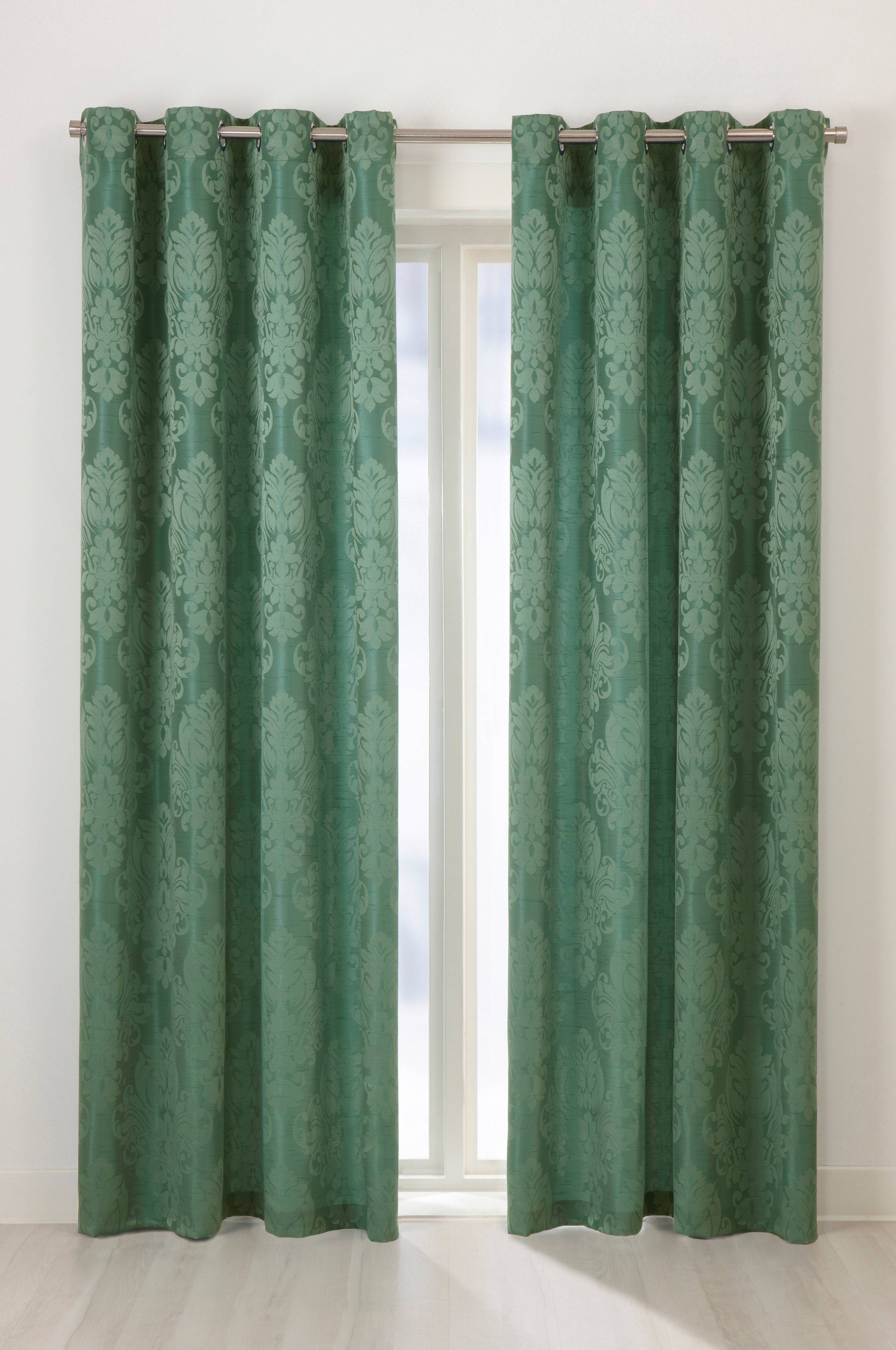 CLOTHILDE gardiner med maljer 2pk Grønn Gardiner Jotex