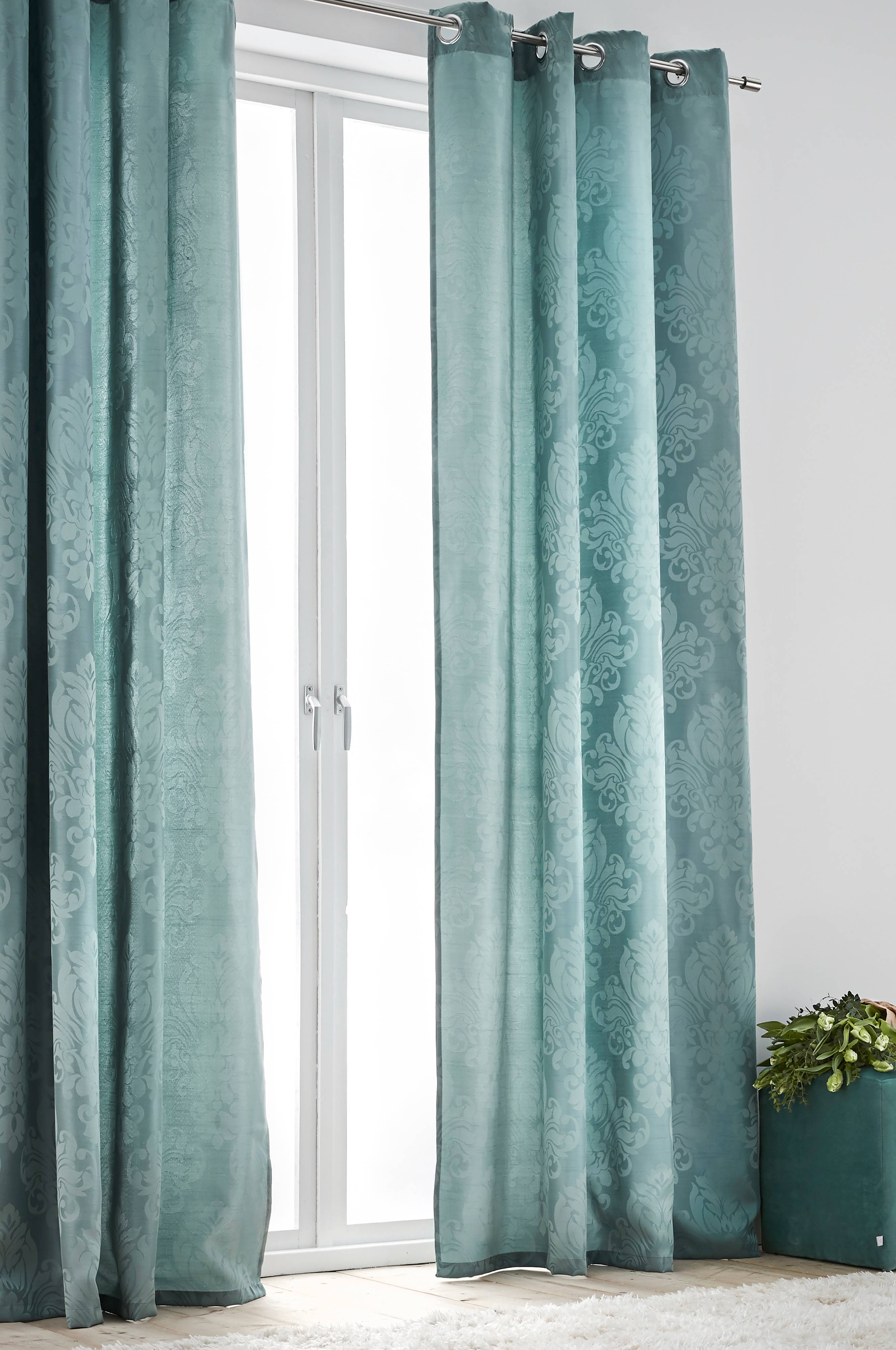 CLOTHILDE gardiner med maljer 2pk Grønn Gardiner Jotex