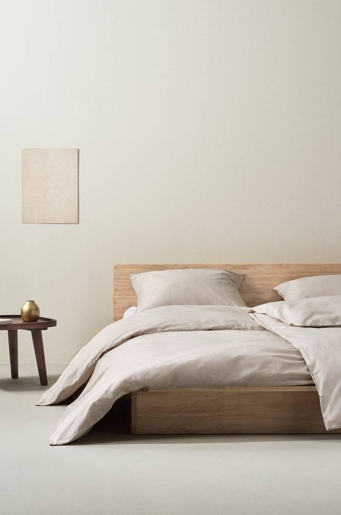 ZACK påslakanset enkelsäng - ekologisk Beige