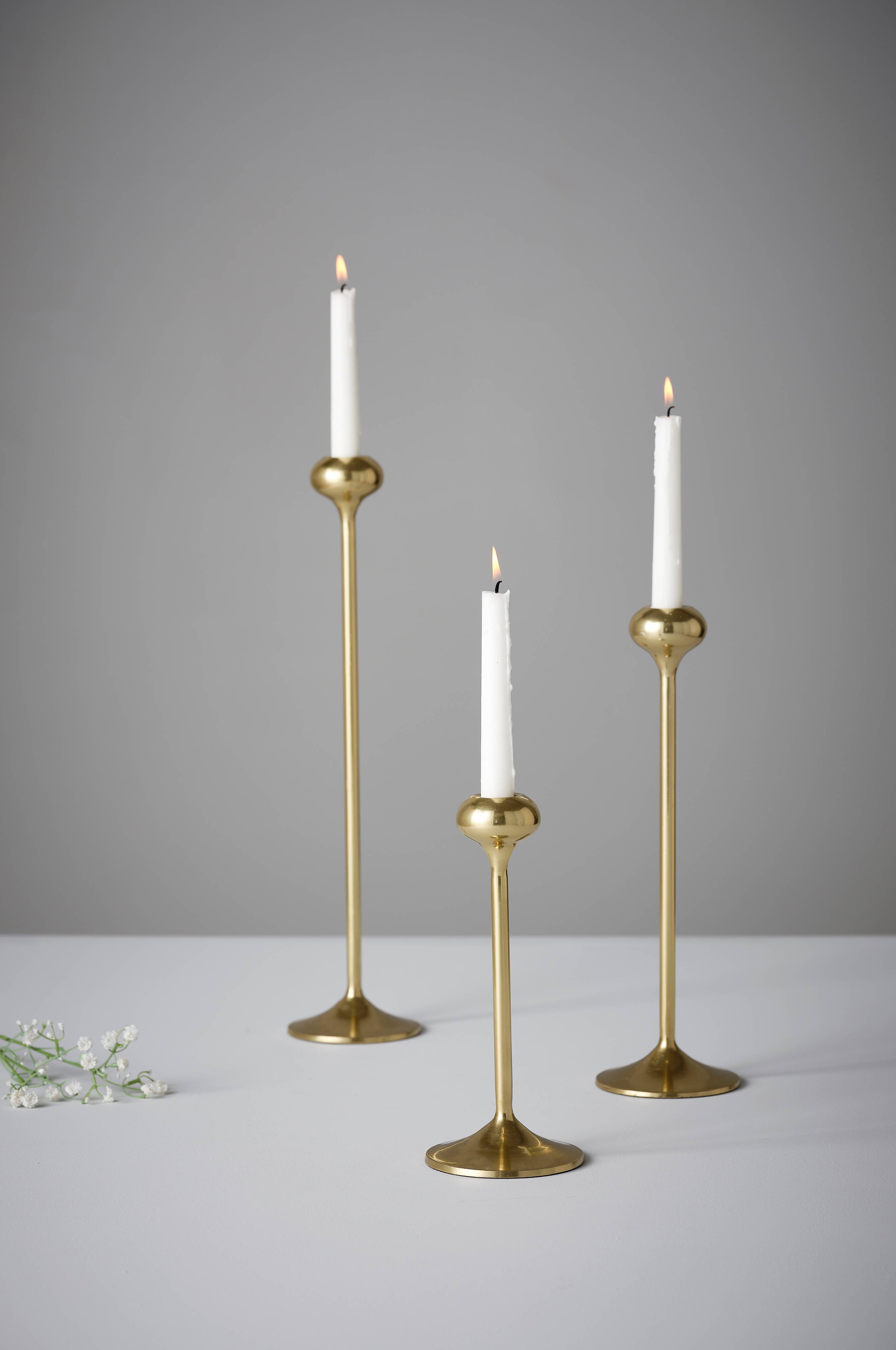 RAKEL set van 3 kandelaars - Messing - Decoratie | Jotex