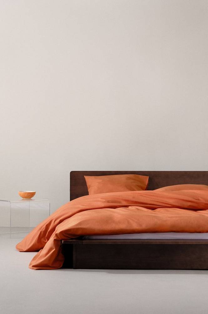 ZACK påslakanset dubbelsäng - ekologisk Orange