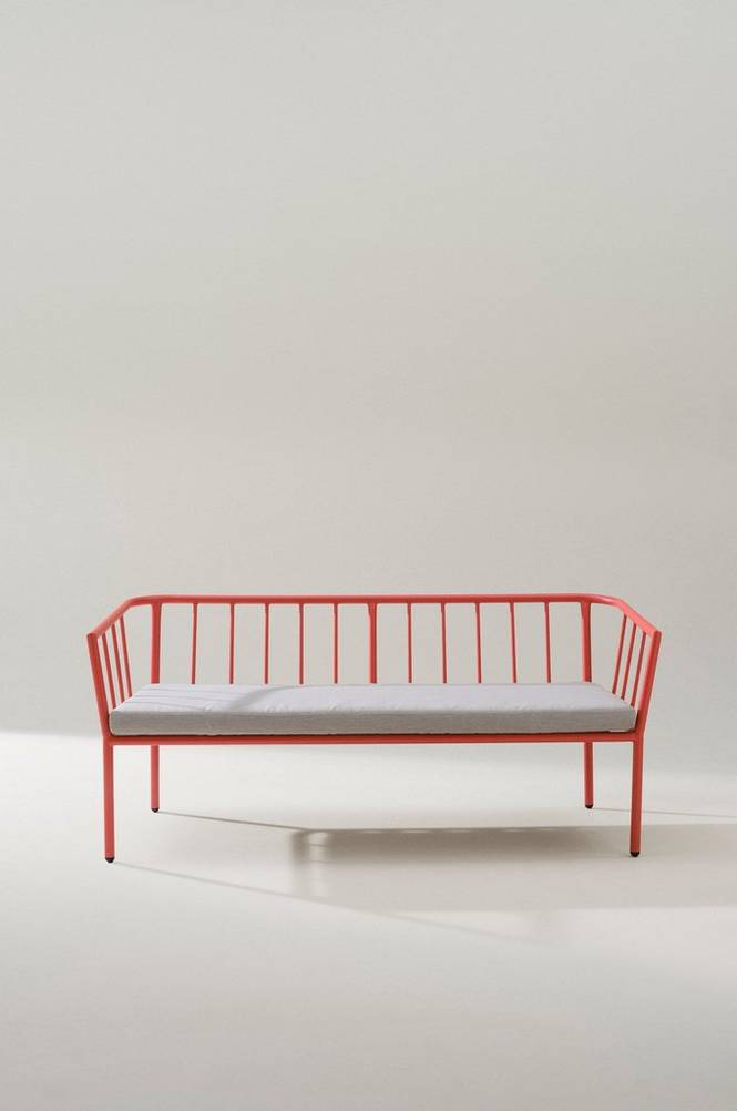 MENTON utesoffa 2-sits Tomatröd
