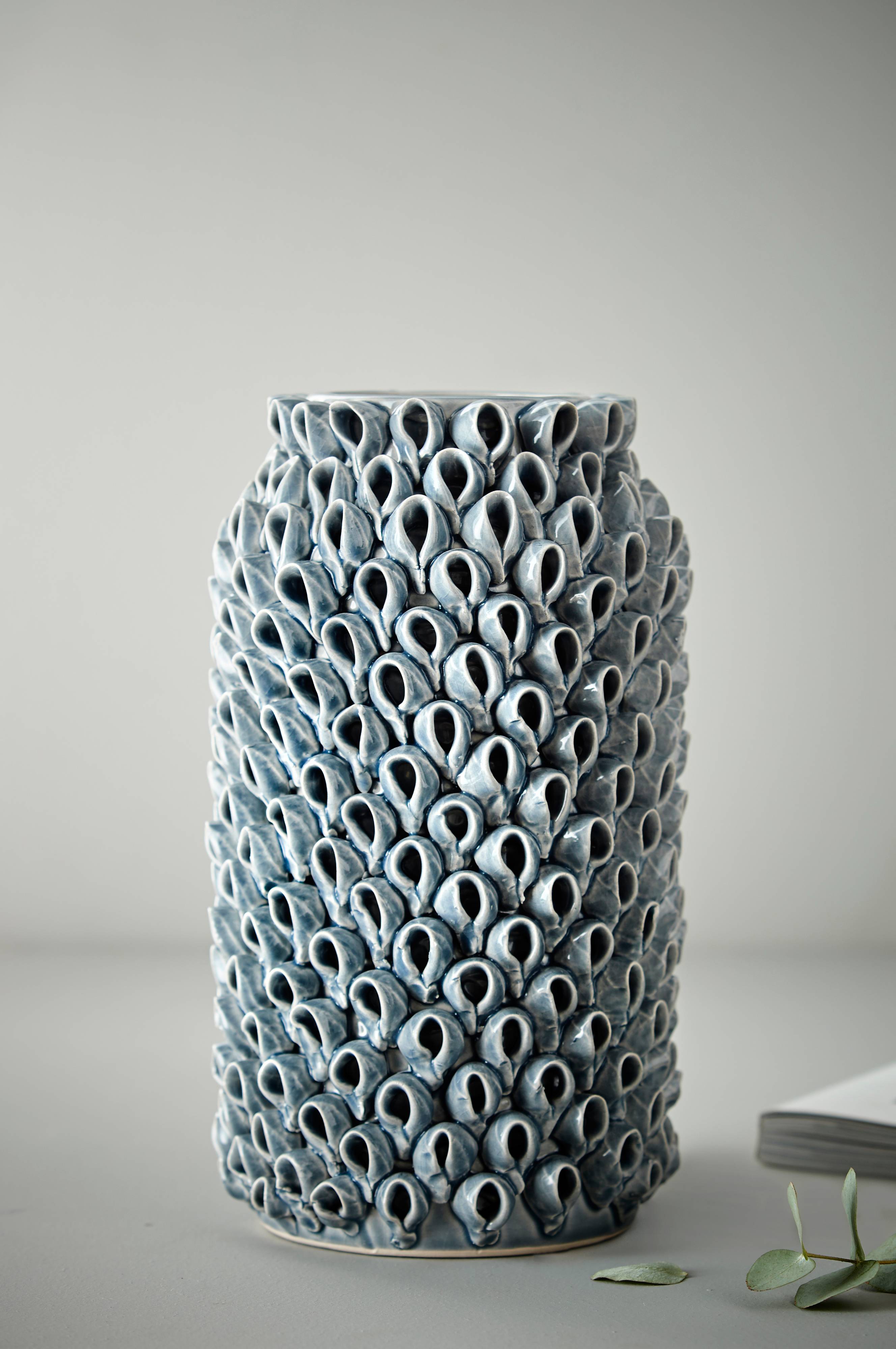 kapok Rundt om metal BLOWFISH vase - lige - Grå - Dekoration | Jotex