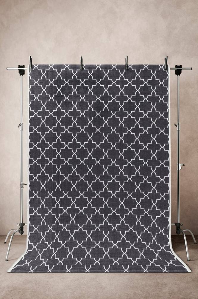 PISTICCI utomhusmatta 200x300 cm Svart/beige