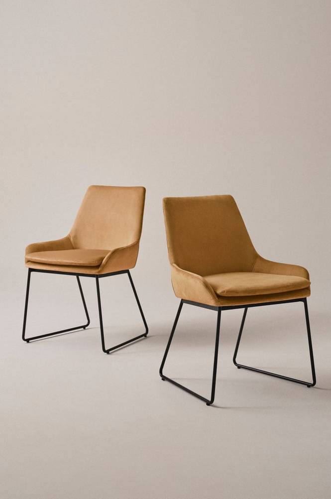 MINOU stol 2-pack Guldbrun