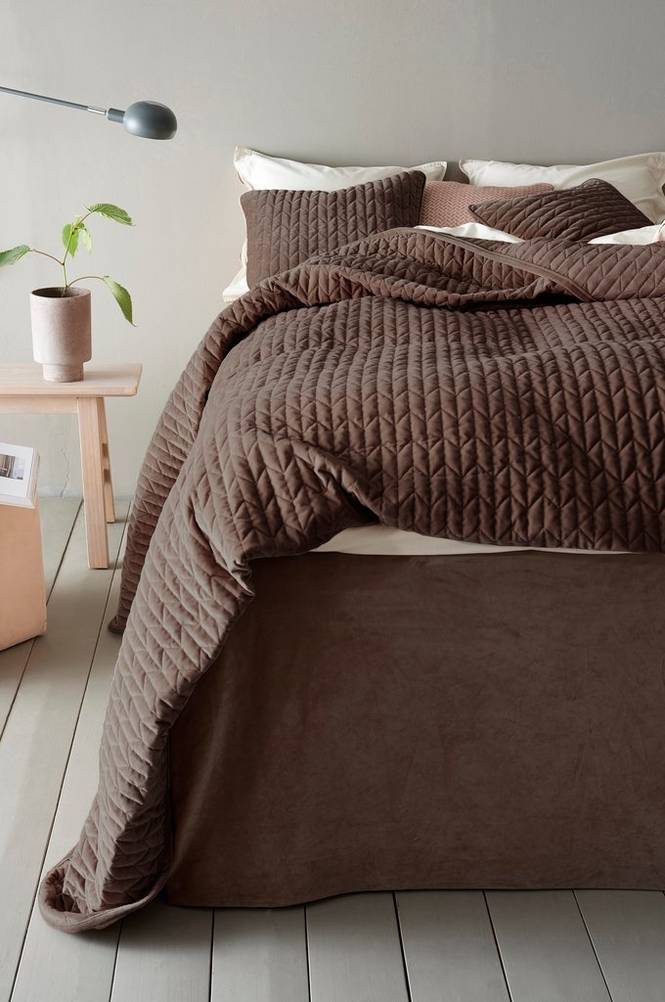 TILY bäddpaket - enkelsäng 90 cm, sängkappa 45 cm Brun