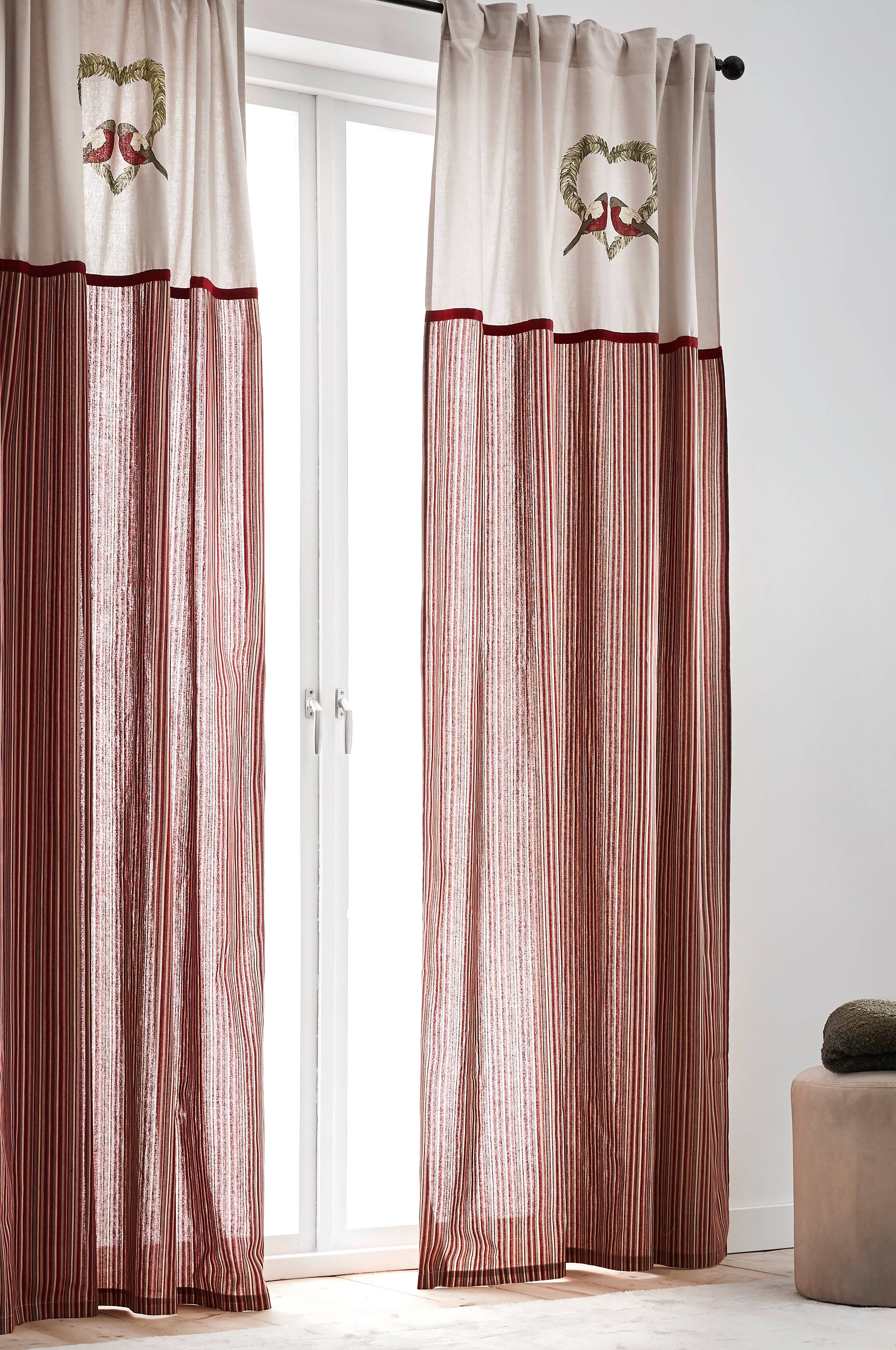 BIRDYBIRD Multifunktionsgardine, 2er-Pack - Rot - Vorhänge und Gardinen