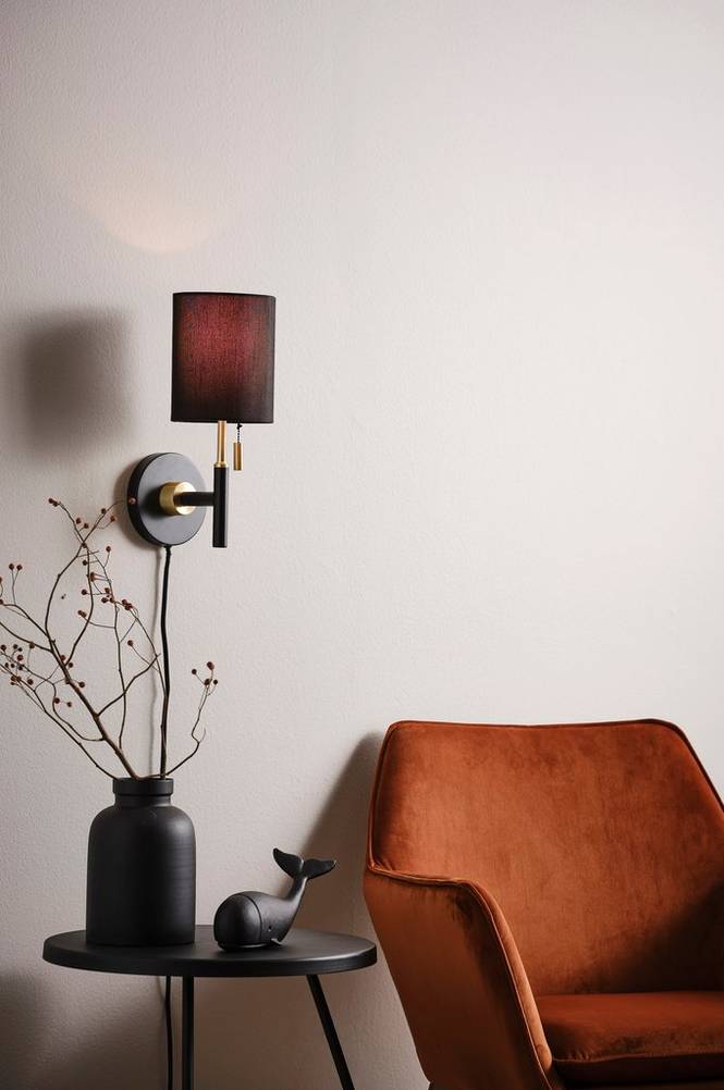 MAC vägglampa Svart/mässing