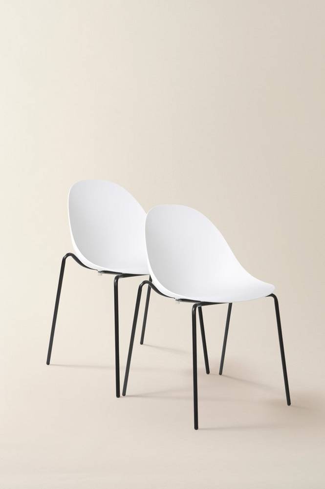 LUNNARP stol 2-pack Vit/svart