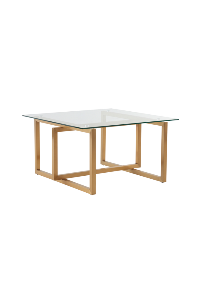 SIGNATO soffbord 80x80 cm Mässing/glas