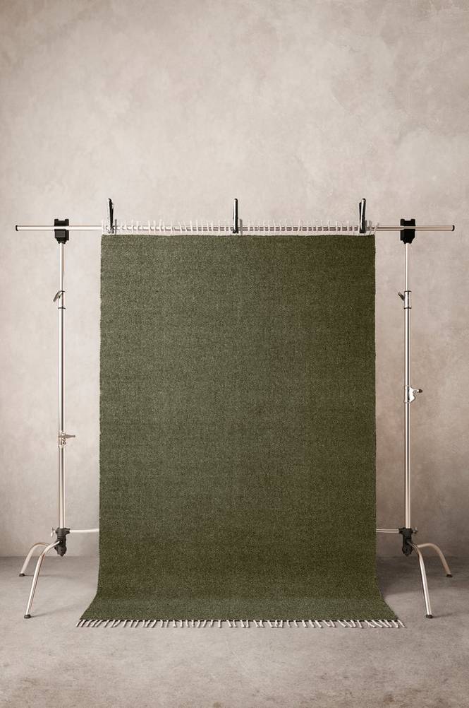 LONE bomullsmatta 160x230 cm Mörkgrön