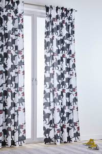 DINO multifunktionsgardin 2-pack - ekologisk Vit/svart