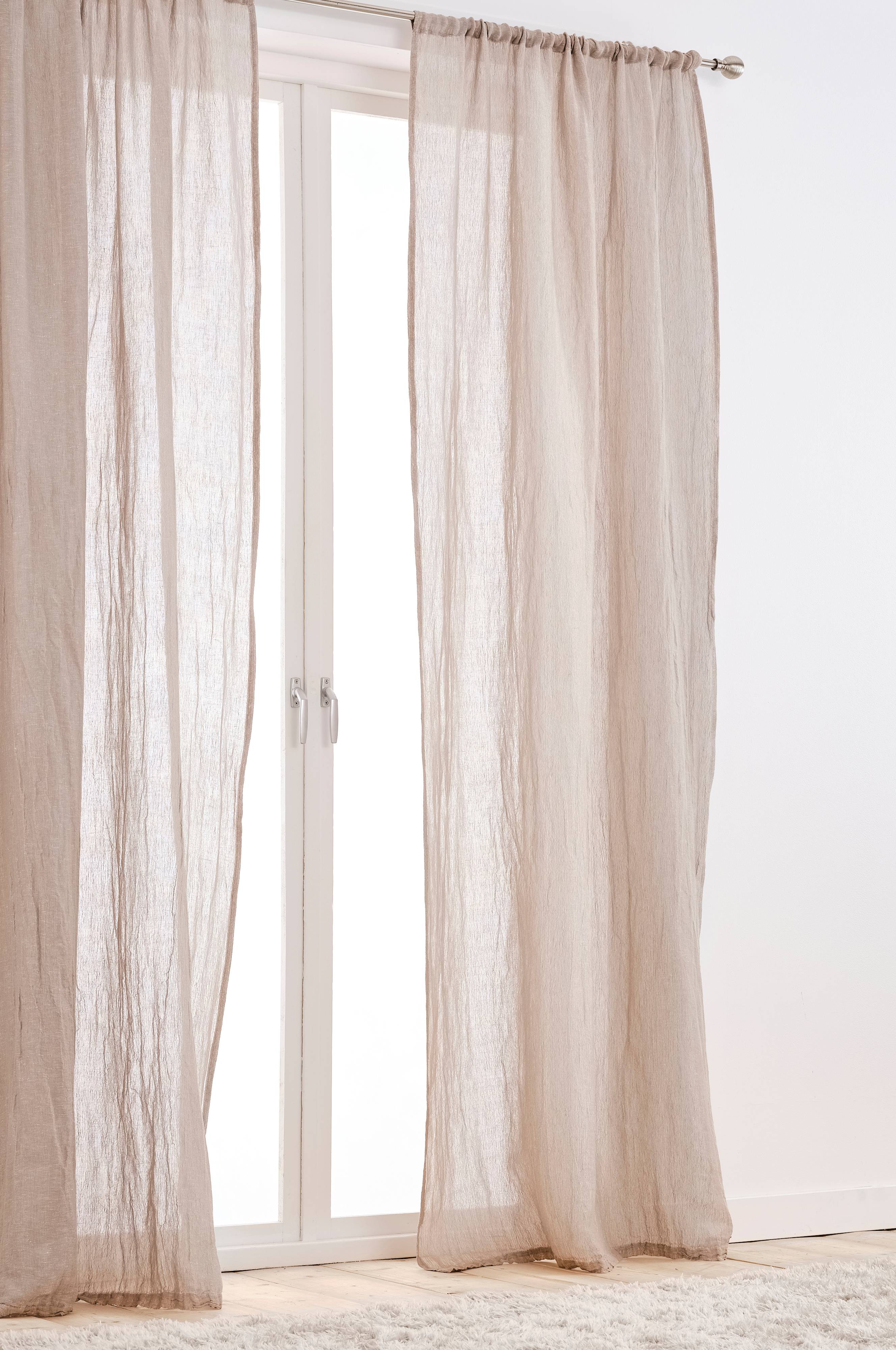 ELLA Gardinenschals mit Tunnelzug 2erPack Beige Vorhänge und