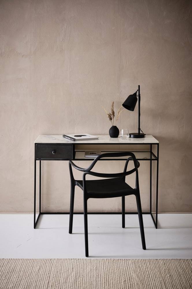 MUCE skrivbord 40x110 cm Marmor/svart
