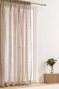 ELLEN linnegardin1 längd - extra bred Khakigrå