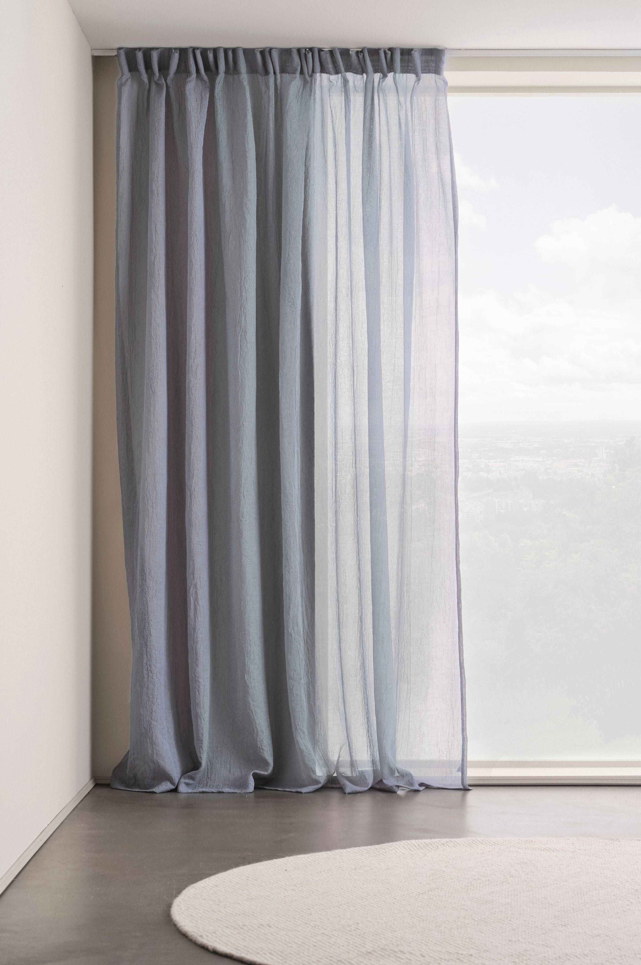 CAISA Multifunktionsgardine 1Länge extra breit Blau Vorhänge und Gardinen Jotex