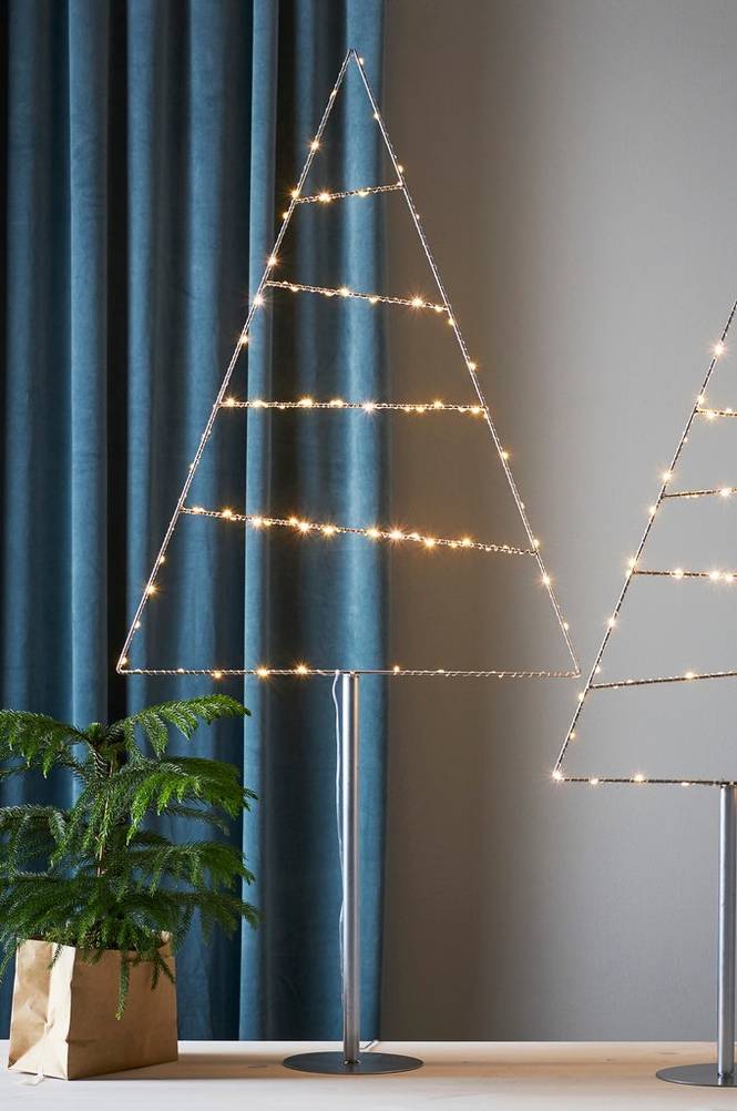 TRIANGLE dekorationsträd LED - stor Silver