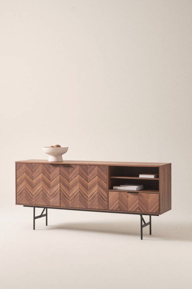 DUVBERG sideboard 40x180 cm Valnötsfanér