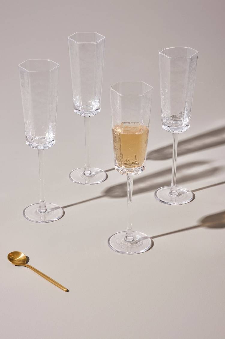 amory champagneglas 4-pak transparent