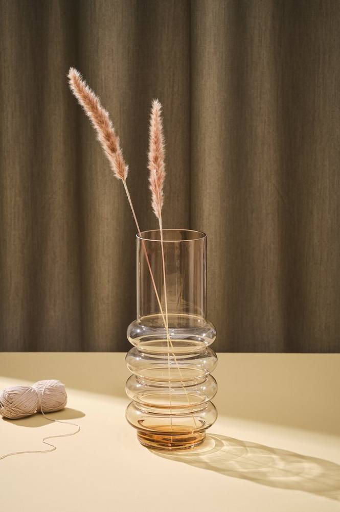 MIST glasvas - höjd 36 cm Amber