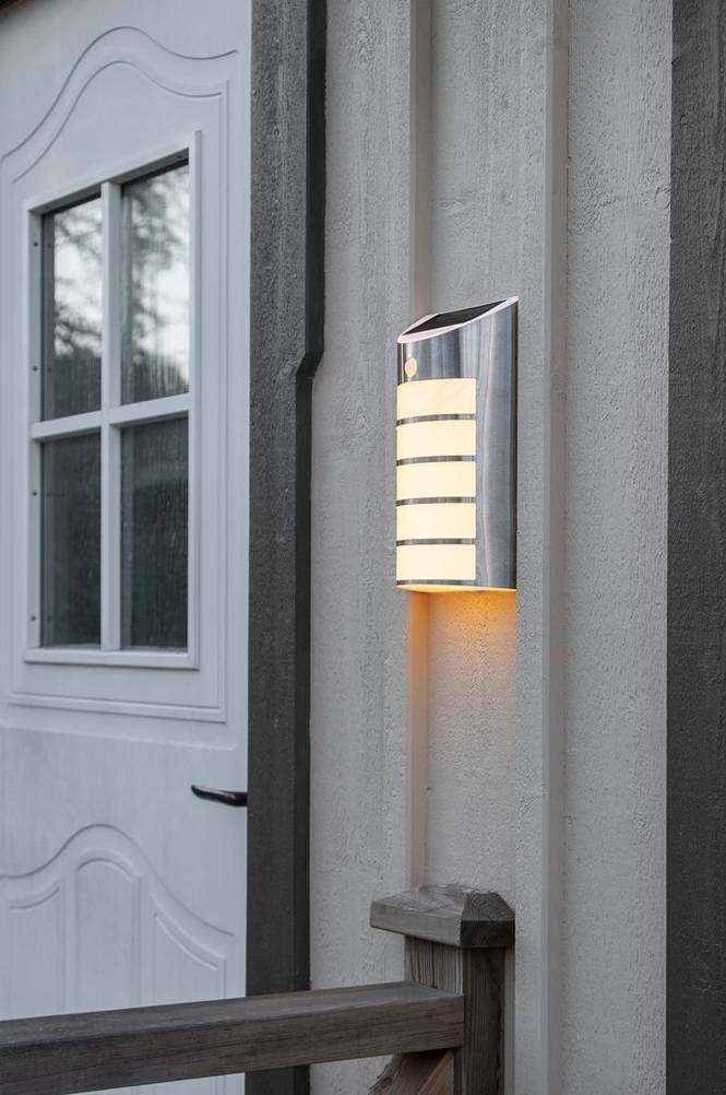 Solcells Vägglykta Wally Silver