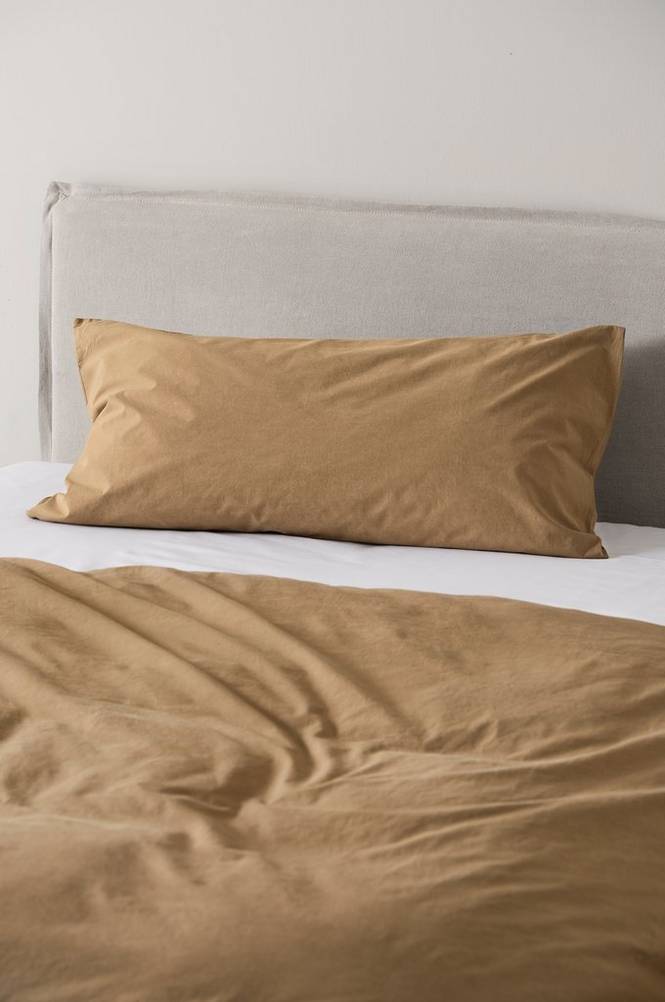 LOCRI örngott 90x50 cm - ekologisk Sandgul