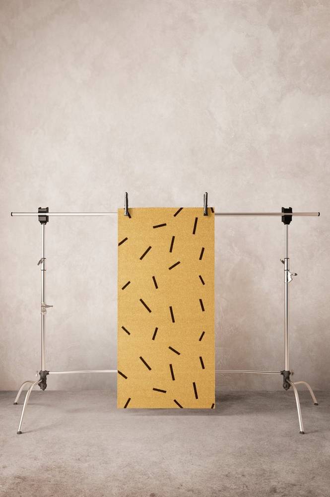 STICK bomullsmatta 80x150 cm Gul/svart