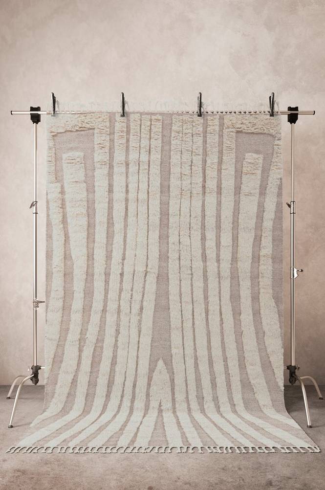 LUNEL ullmatta 200x300 cm Beige/naturvit