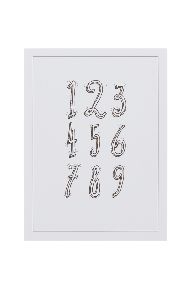 NUMBERS poster 30x40 cm Svart/vit