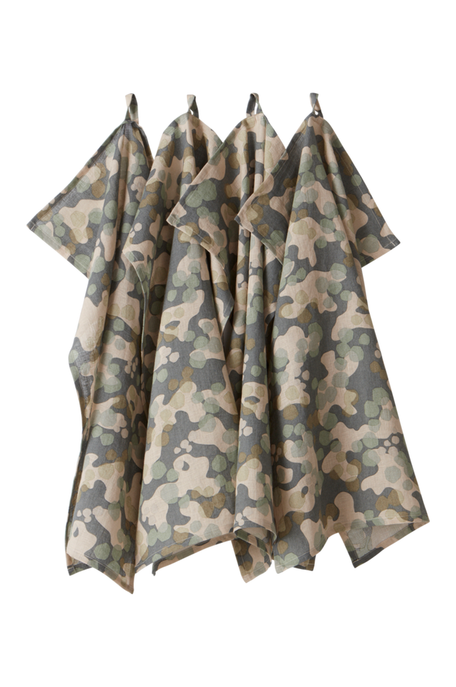 CARA kökshandduk 4-pack Mörkgrön
