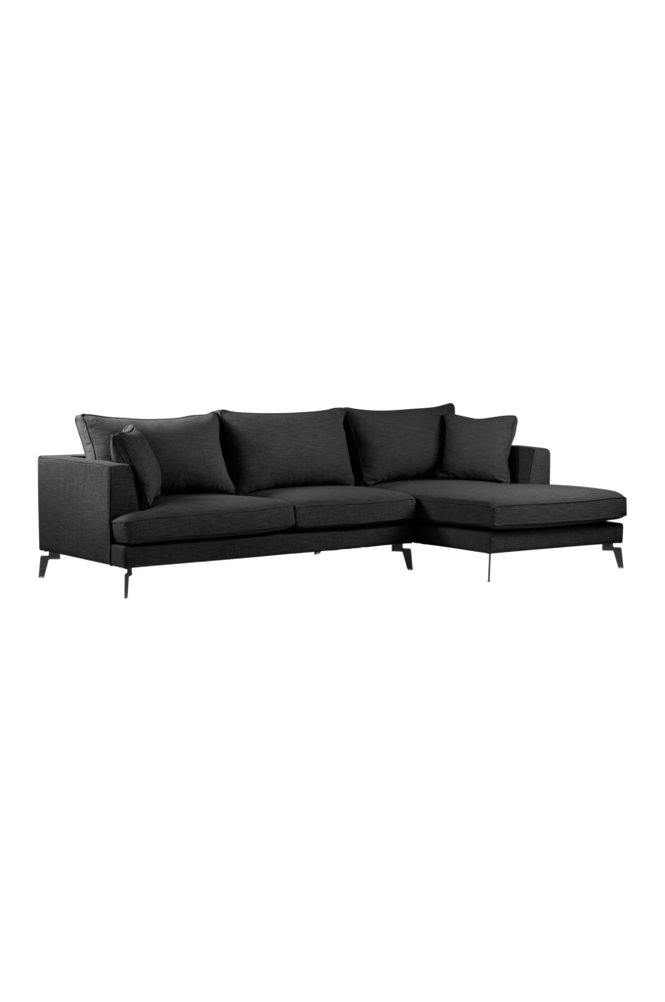 VILLACH soffa 3-sits - divan höger Svart