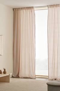 LEIA multifunktionsgardin 2-pack - ekologisk Beige