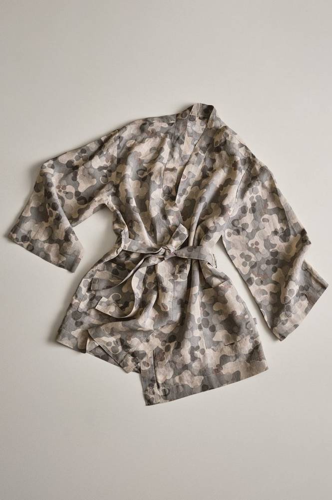 CARA kimono kort Grå