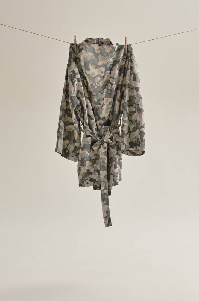 CARA kimono kort Mörkgrön