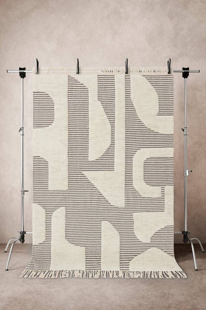 HASSANE ullmatta 170x230 cm Grå/naturvit