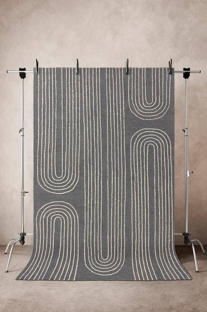 TAN-TAN ullmatta 200x300 cm Grå/naturvit