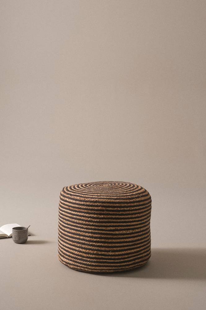 JAKARTA sittpuff ø 50 cm Natur/svart