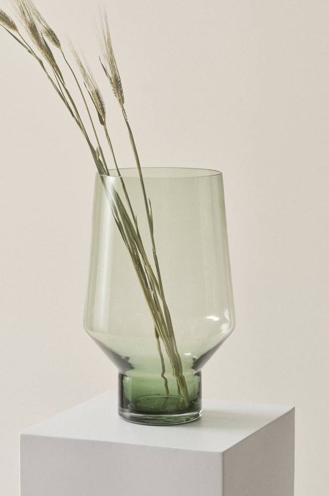 PALACE glasvas - höjd 35 cm Grön
