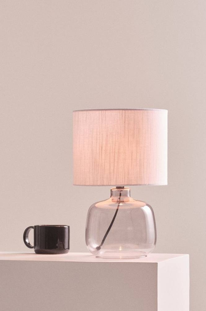 ALASKA bordslampa Rökfärgad/naturvit