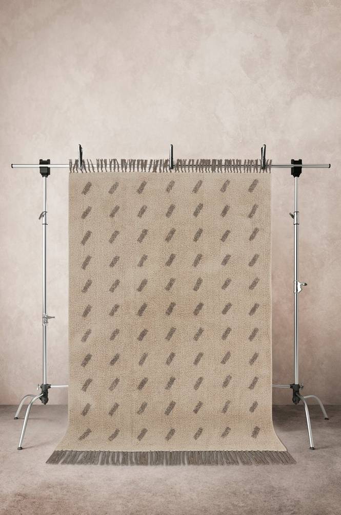 STEPPY bomullsmatta 130x190 cm Beige/grön