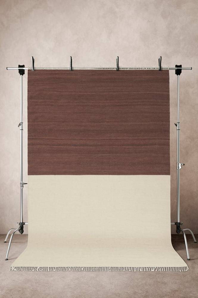 LORI BLOCK 05 ullmatta 200x300 cm Naturvit/brun