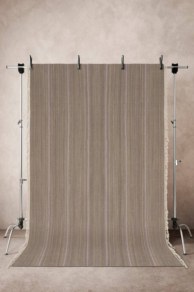 LORI STRIPE 02 ullmatta 200x300 cm Grå/ljuslila
