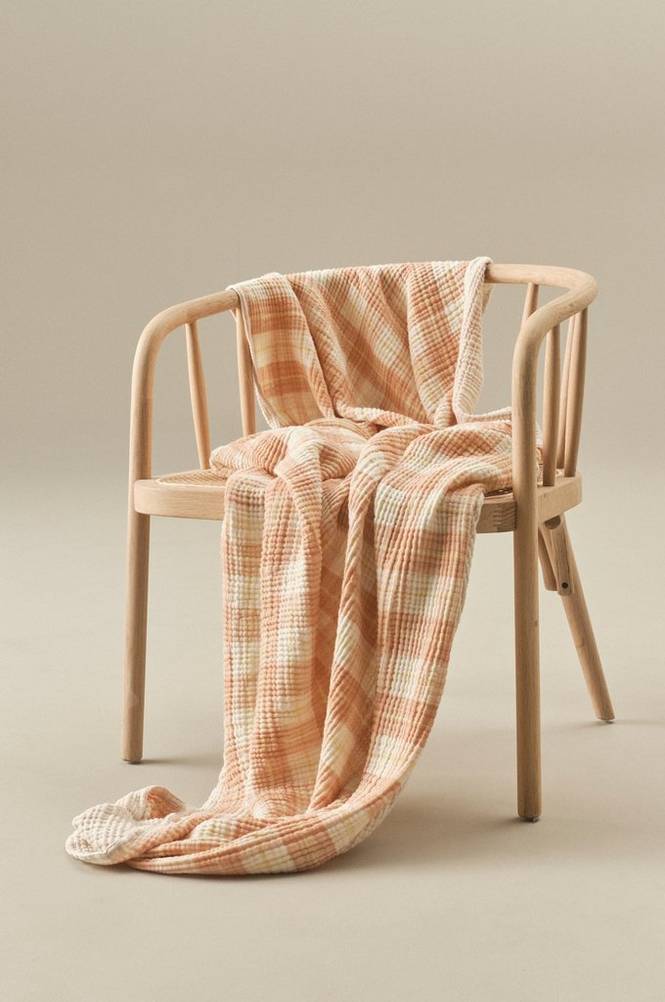 RUTHY pläd 130x170 cm Orange/beige