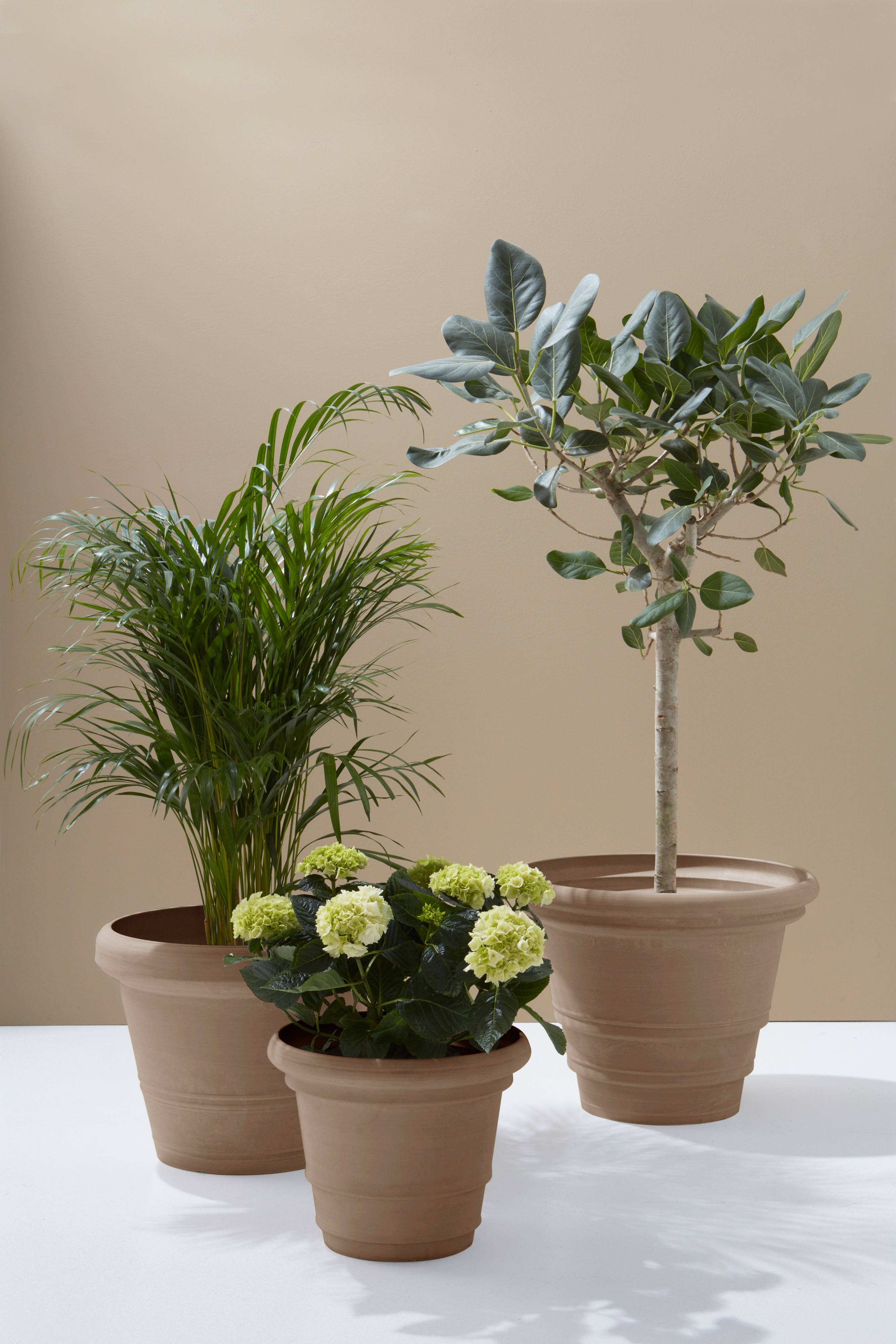 POLLY Outdoor-Übertopf Ø 38 cm - Natur - Balkon- und Gartenmöbel