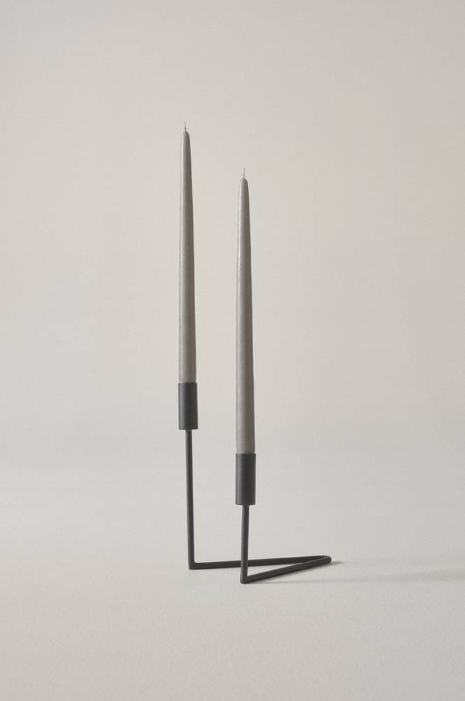 VICKAN MATT antikljus 2-pack - höjd 35 cm Kittfärgad