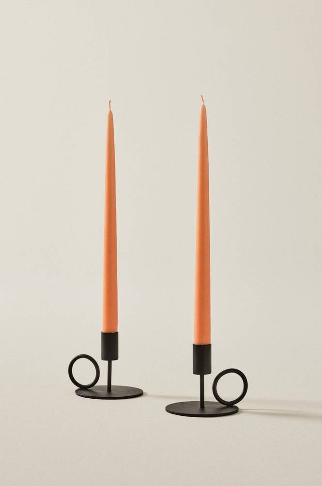 VICKAN MATT antikljus 2-pack - höjd 35 cm Aprikosrosa
