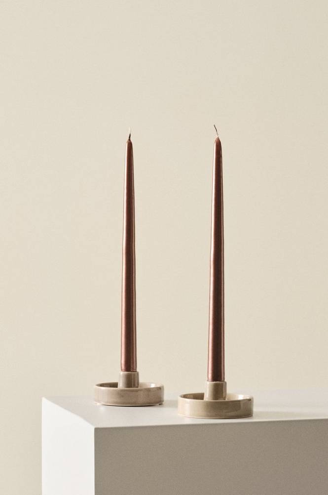VICKAN METALLIC antikljus 2-pack - höjd 35 cm