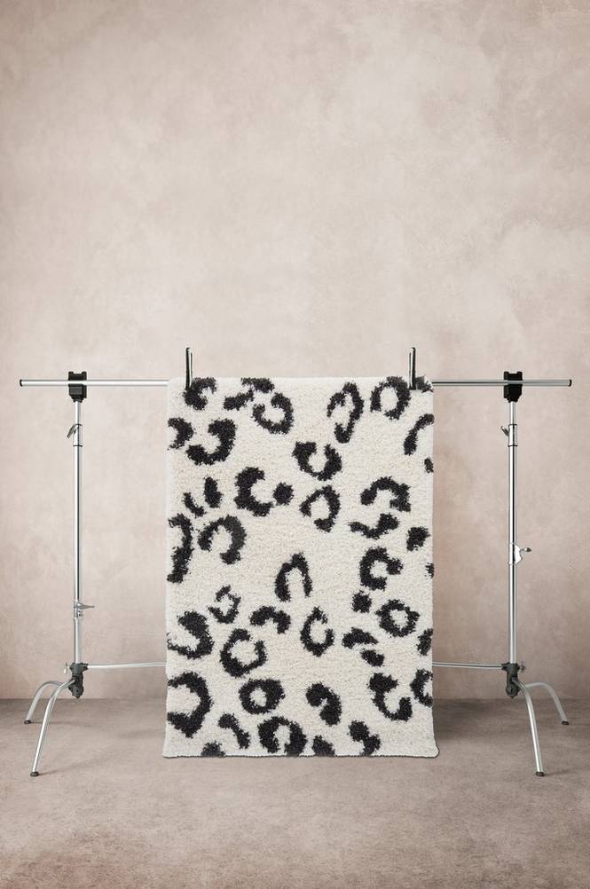 LEOLIA luggmatta 120x170 cm Vit/antracitsvart