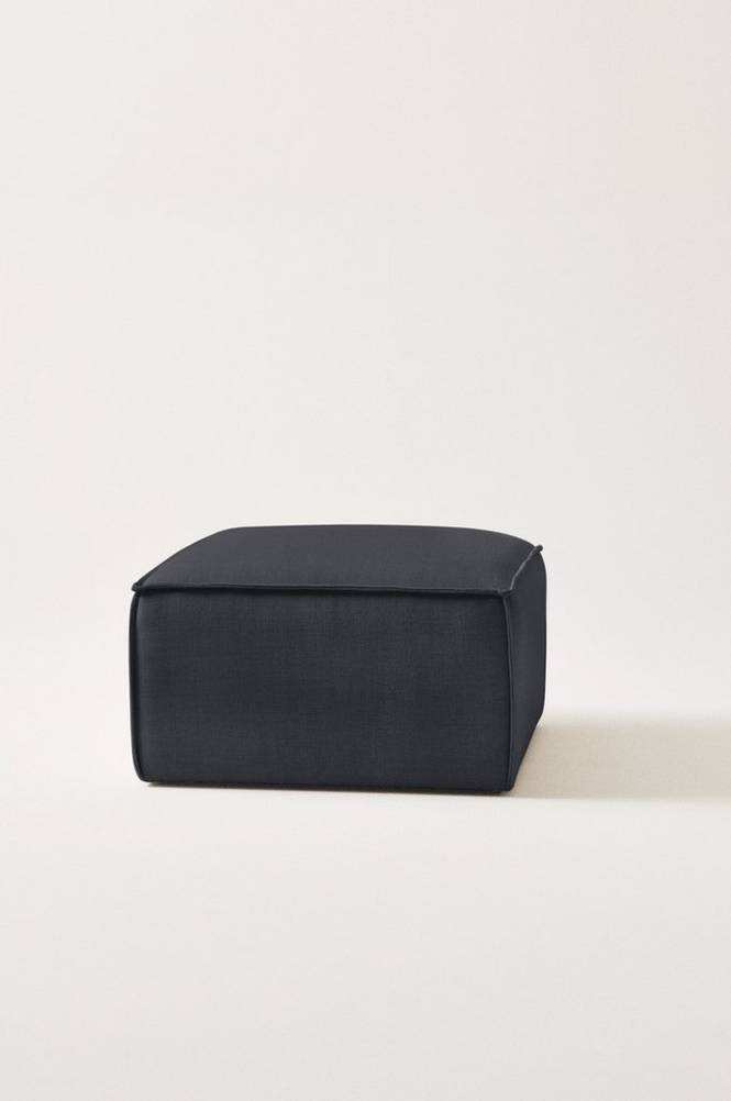 BALTIMORE soffmodul - sittpuff 70x70 cm Kolgrå