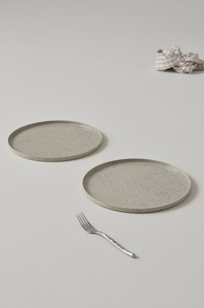ZUMA PICNIC tallrik 2-pack ø 28 cm Beige/grå